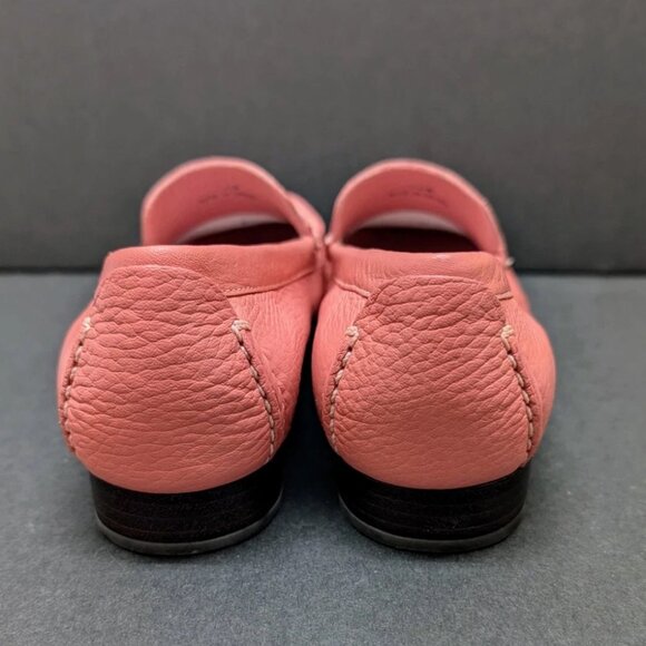 Talbots Pink Ashton Geranium Leather Loafers Pebble Women's Size 8 Flats Shoes - Picture 5 of 7
